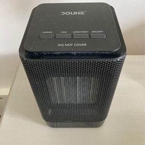 Douhe table space heater and fan